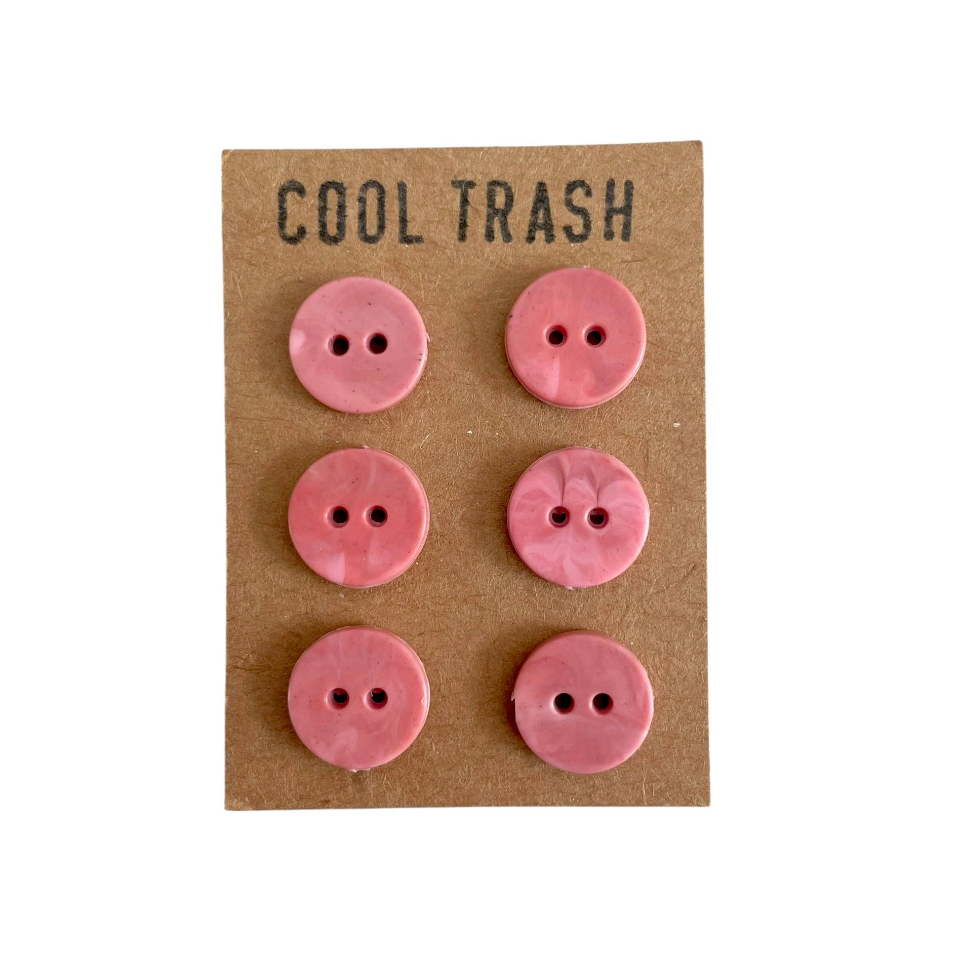 Cool Trash-12mm Recycled Plastic Button Set - Dusty Pink-button-gather here online