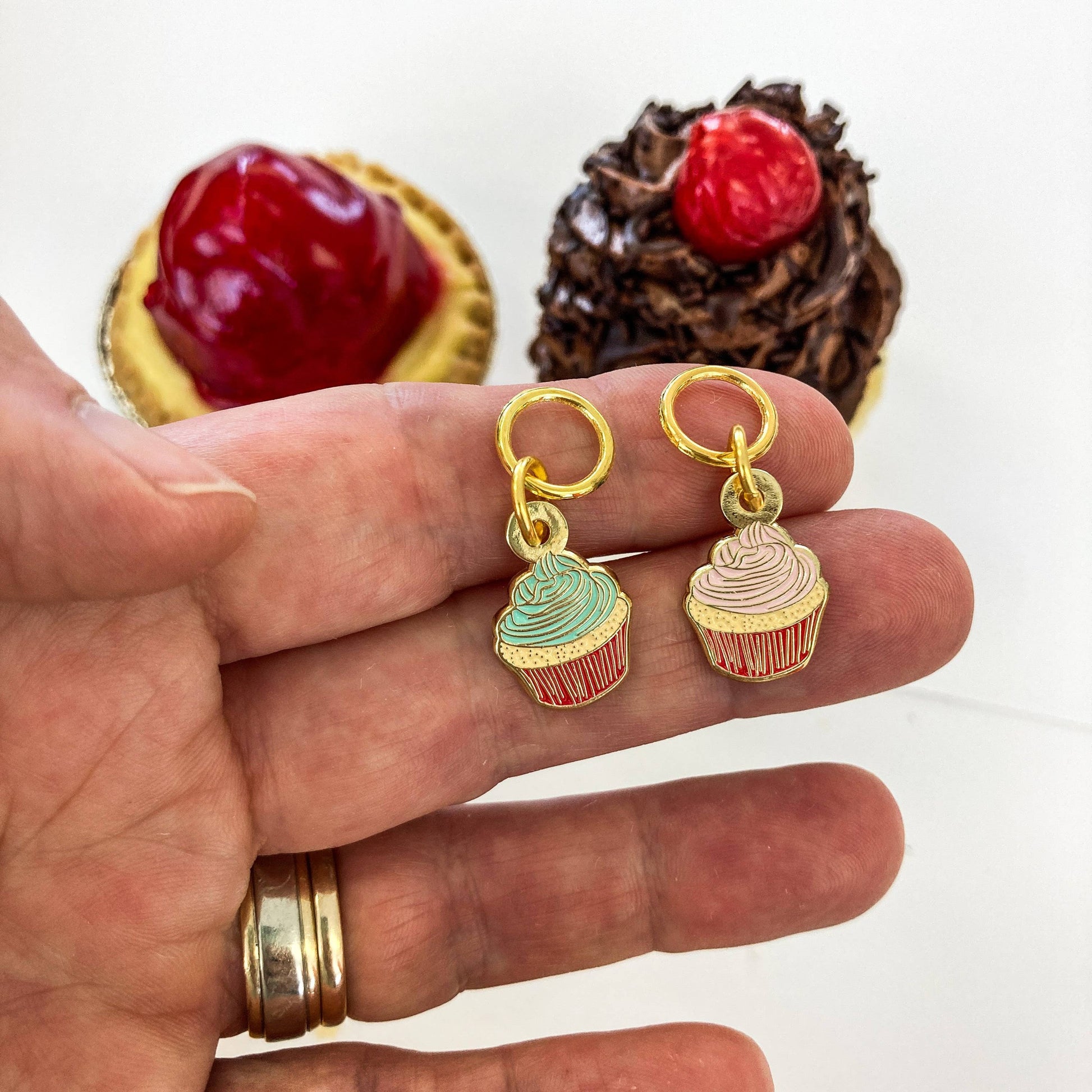 Firefly Notes-Bakery Delights Enamel Stitch Marker Pack-knitting notion-gather here online