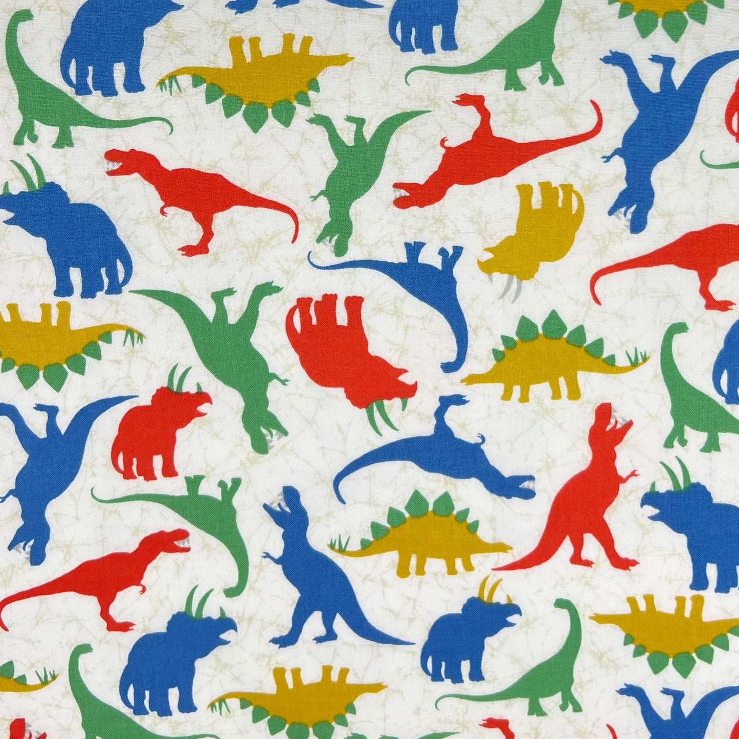 Sevenberry-Primary Dinosaurs on Cotton Shirting-fabric-gather here online