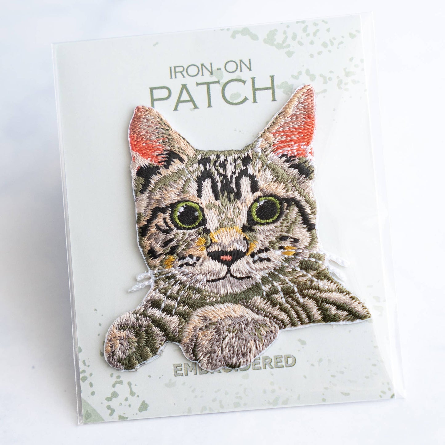 U PLUS INC-Tan Striped Cat Iron-On Patch-patches + pins-gather here online