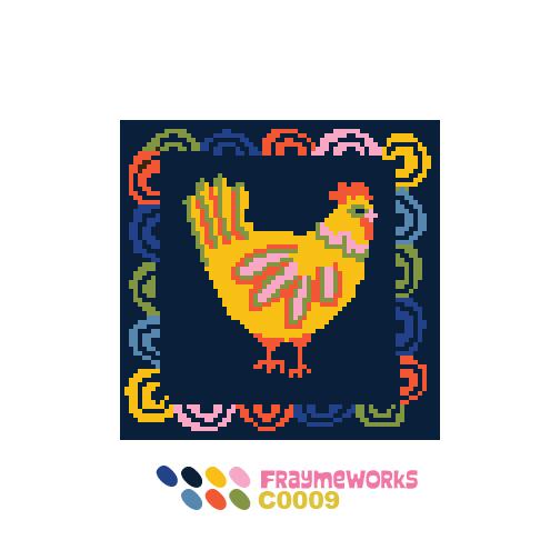 Fraymeworks-Matilda Chicken 4x4" Needlepoint Canvas-embroidery pattern-gather here online