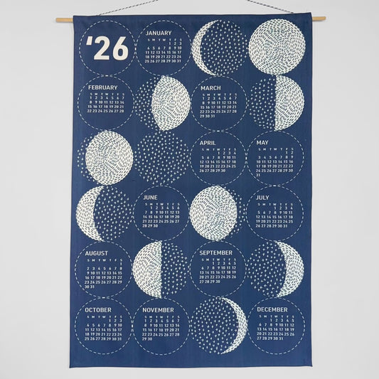 gather here-2026 Tea Towel Calendar - Moon Phases-tea towel calendar-gather here online