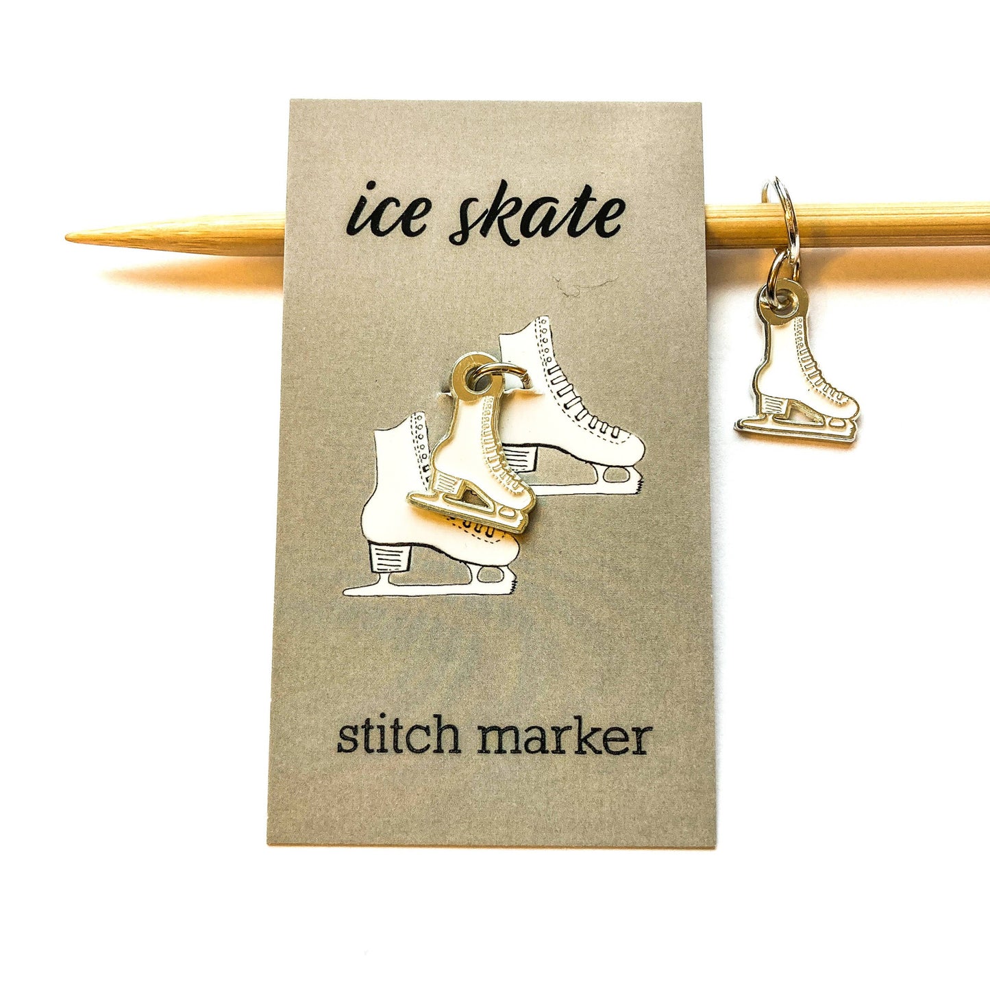 Firefly Notes-Ice Skate Round Stitch Marker - Single-knitting notion-gather here online