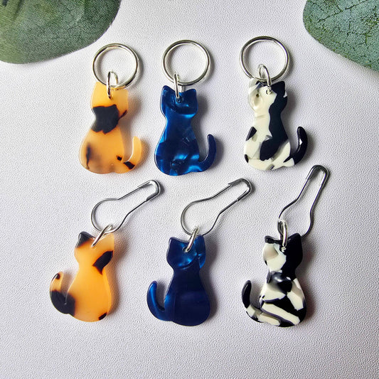 Knit and Purr-Amber Cat Stitch Markers-knitting notion-gather here online
