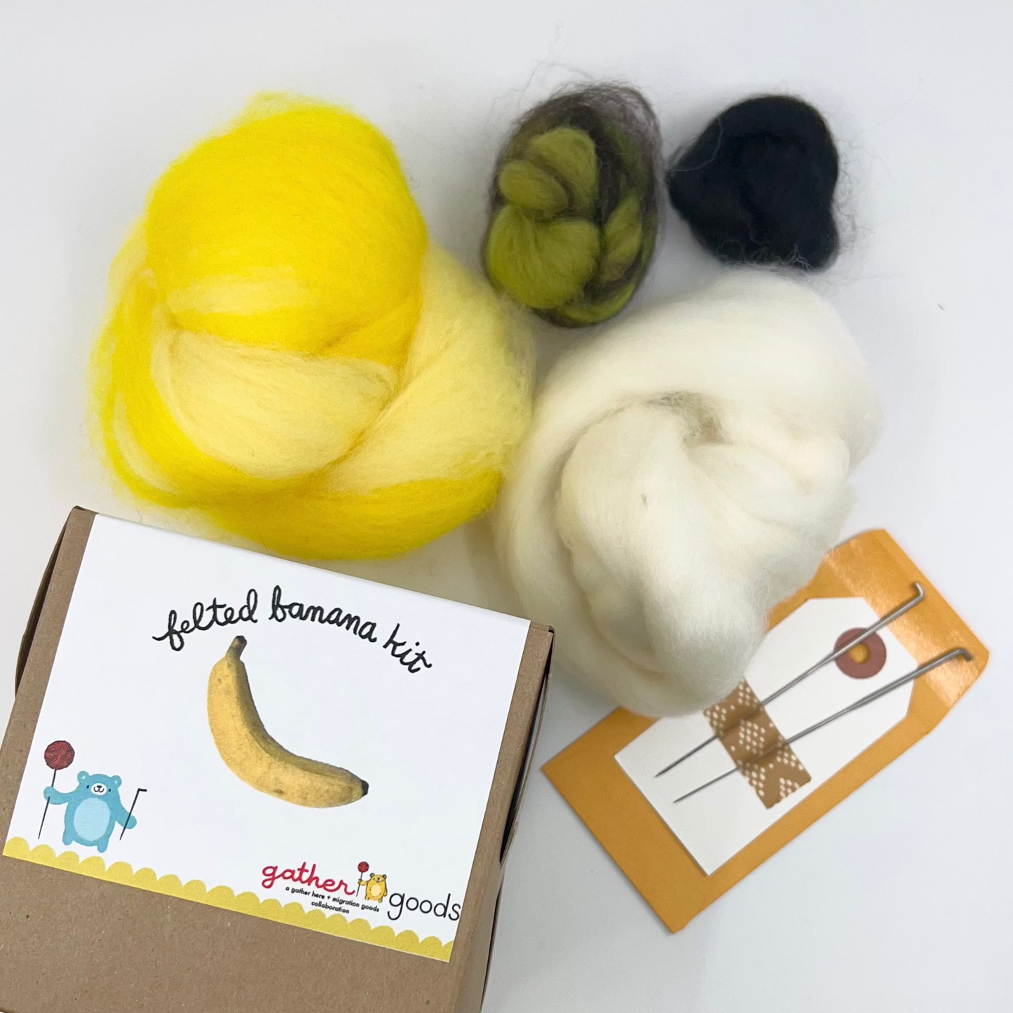 gather goods-Banana - Basic Needle Felting Kit-craft kit-gather here online
