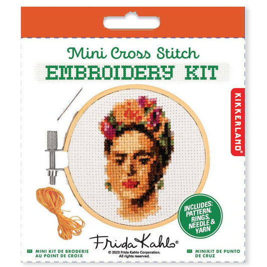Kikkerland-Frida Mini Cross stitch Kit-xstitch kit-gather here online