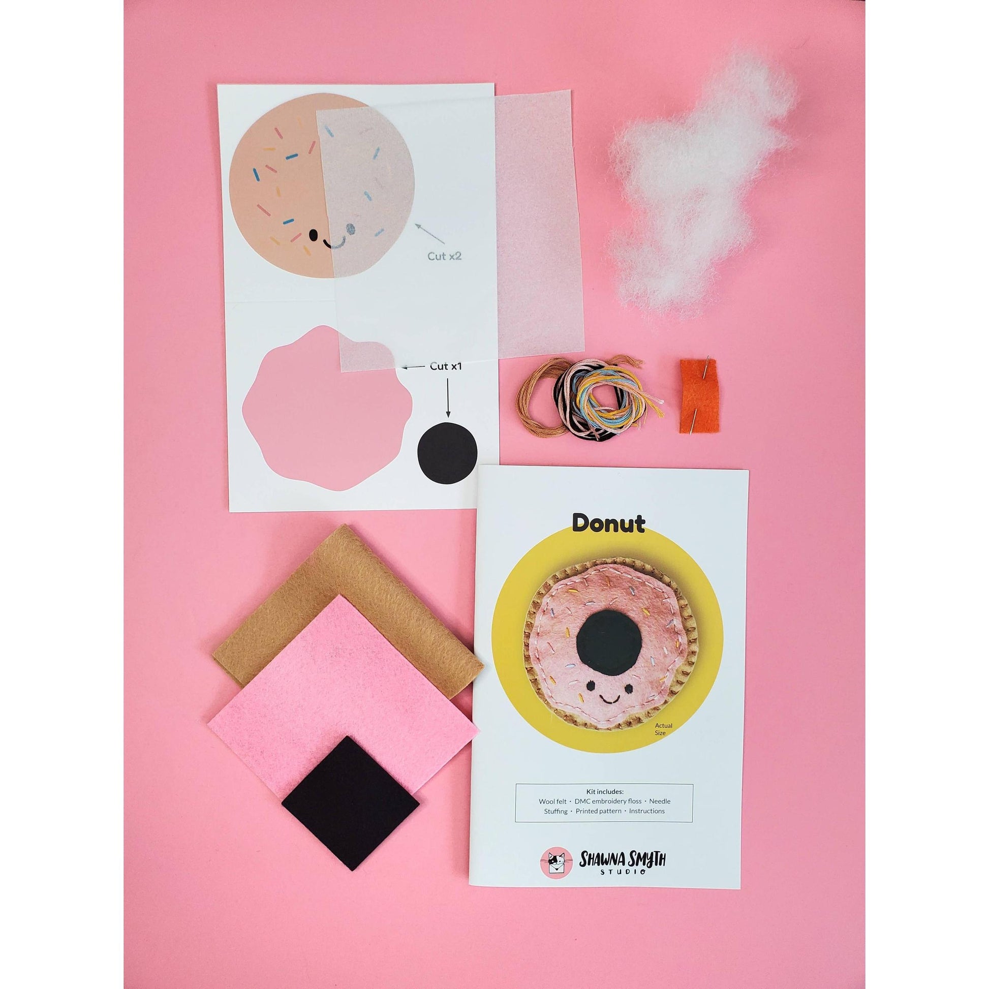 Shawna Smyth Studio-Donut DIY Felt Kit-sewing kit-gather here online