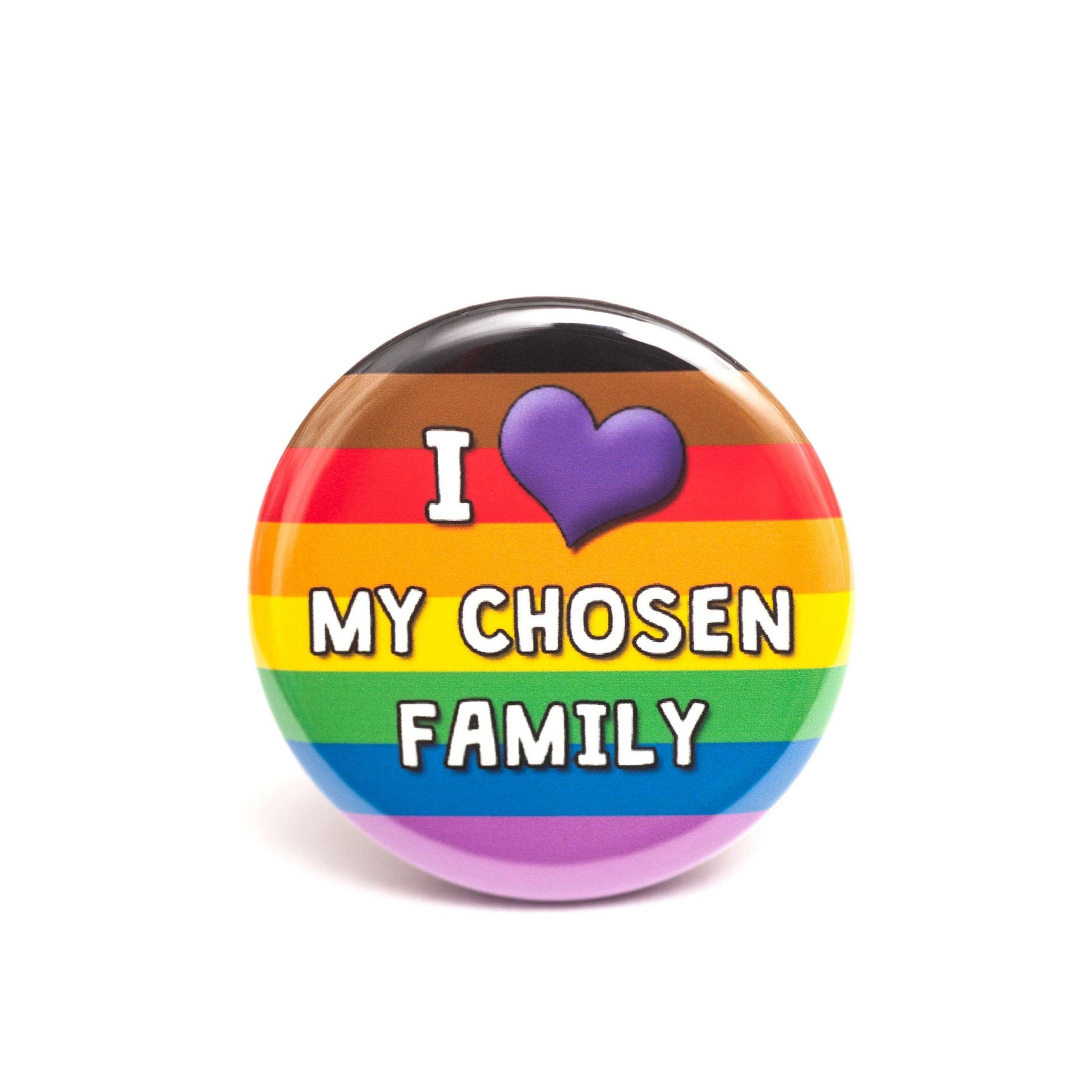 Crafty Queer Studio-I Love My Chosen Family Pinback Button-accessory-gather here online