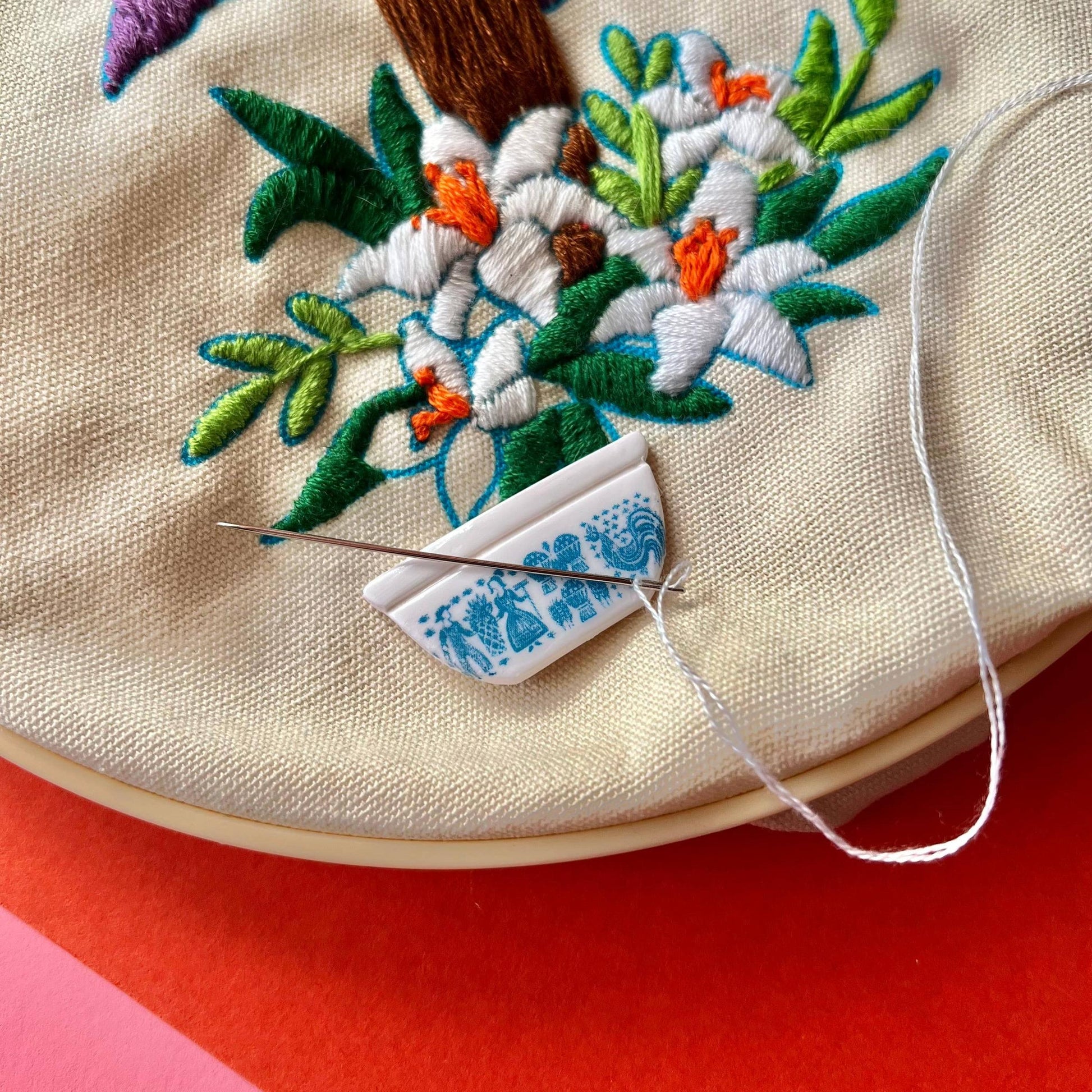 Dainty Comet-Vintage Inspired Cookware Needle Minder-embroidery notion-gather here online