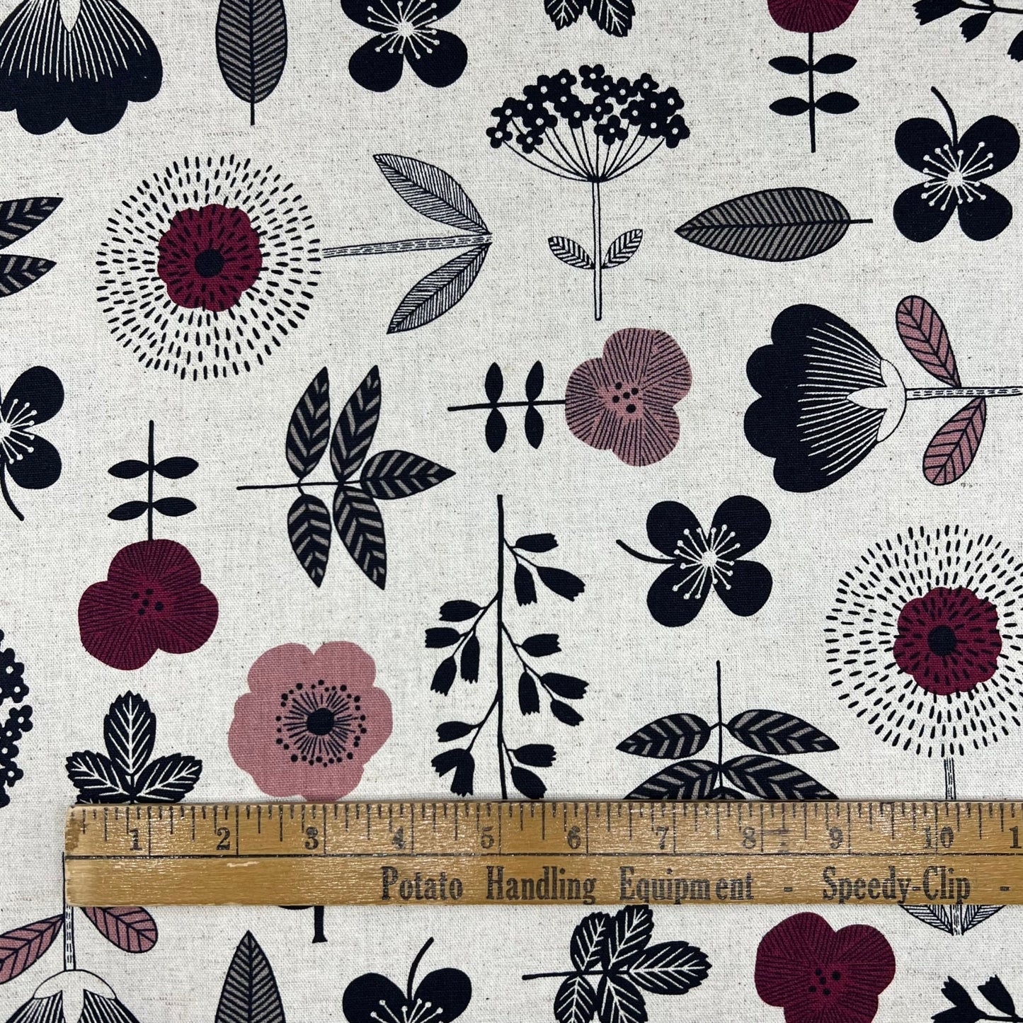 Cosmo-Floral Layout on Cotton/Linen Canvas-fabric-gather here online