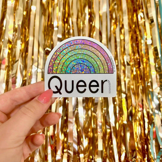 The Peach Fuzz-Queer Queen Glitter Sticker-accessory-gather here online