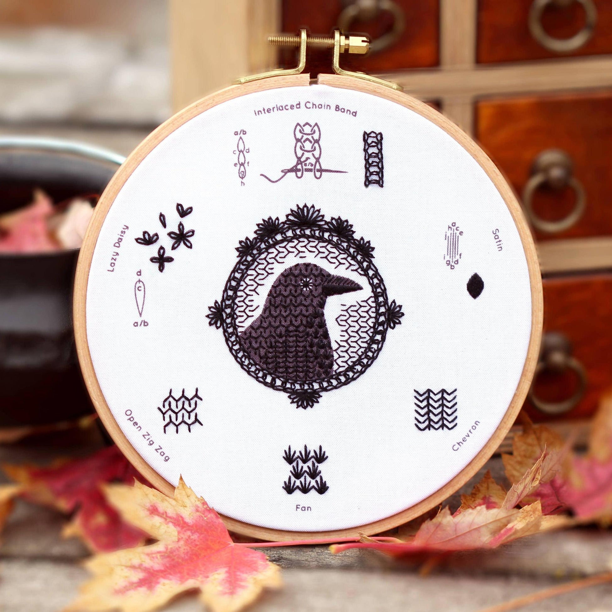 Kiriki Press-Crow Embroidery Sampler-embroidery kit-gather here online