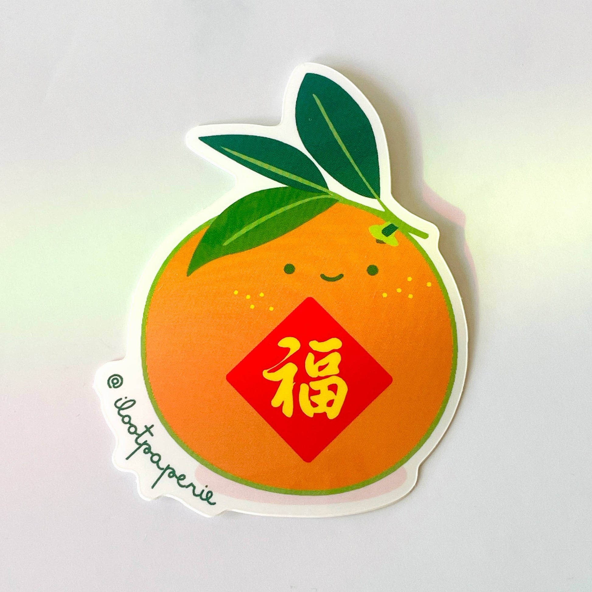 Lucky Good Fortune 福 Orange Sticker – gather here online