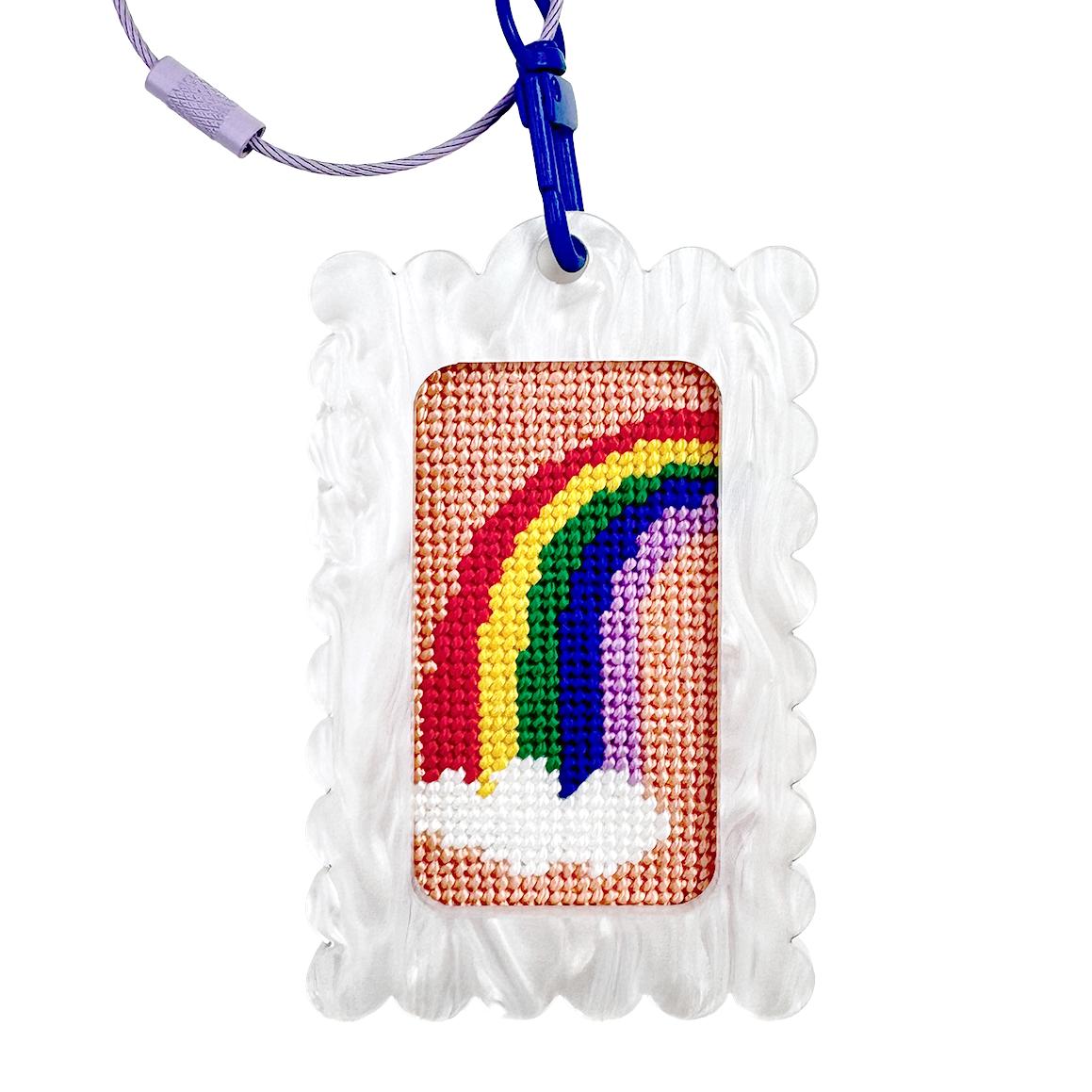 Fraymeworks-Rainbow 1.25"x 2.25" Mini Needlepoint Canvas-embroidery pattern-gather here online
