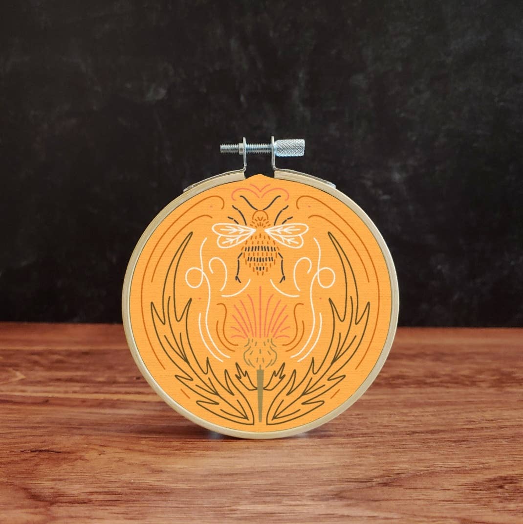 Holly Oddly-Bee, 4" Embroidery Kit-embroidery kit-gather here online