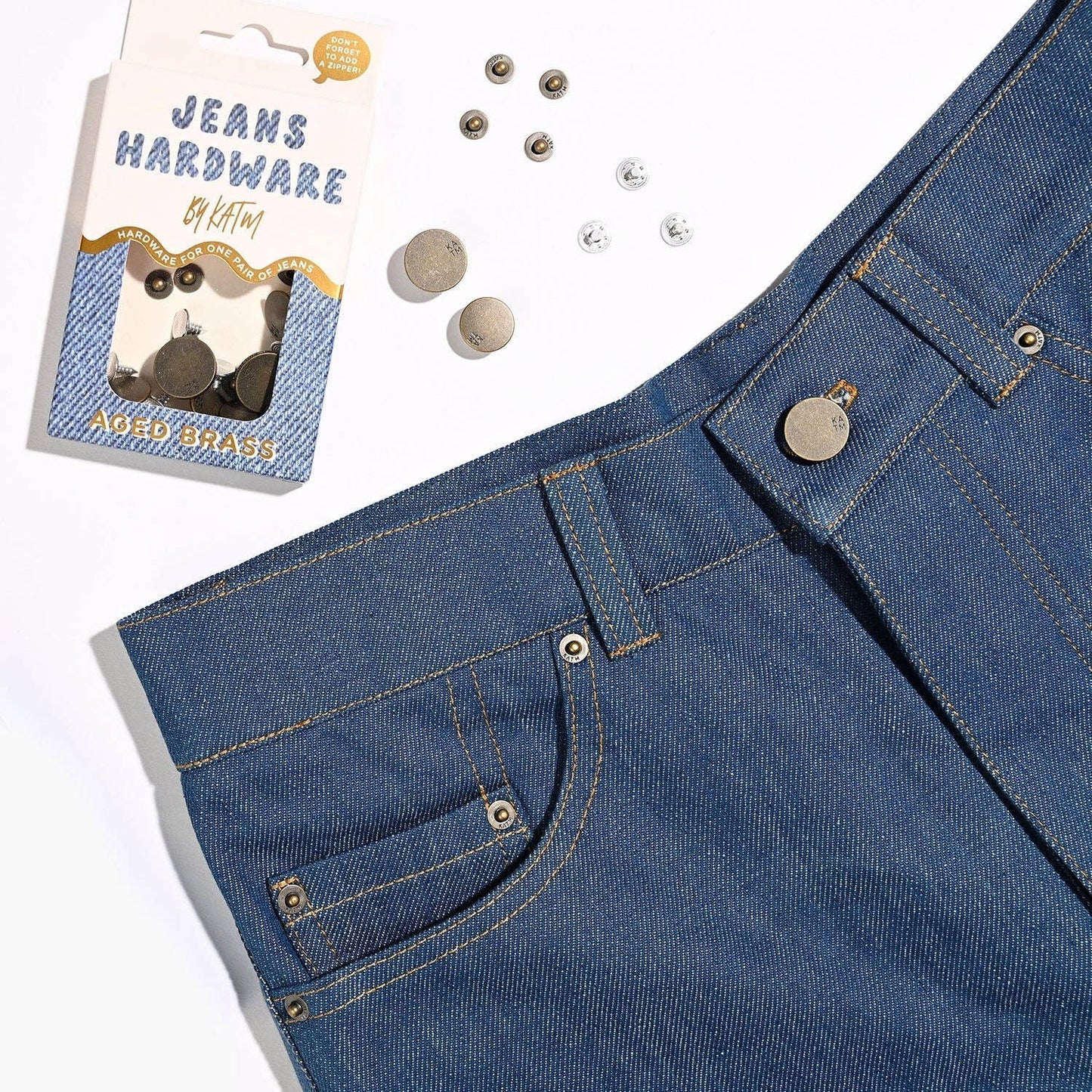 Kylie and The Machine-Jeans Hardware Kit - Aged Brass-hardware kit-gather here online