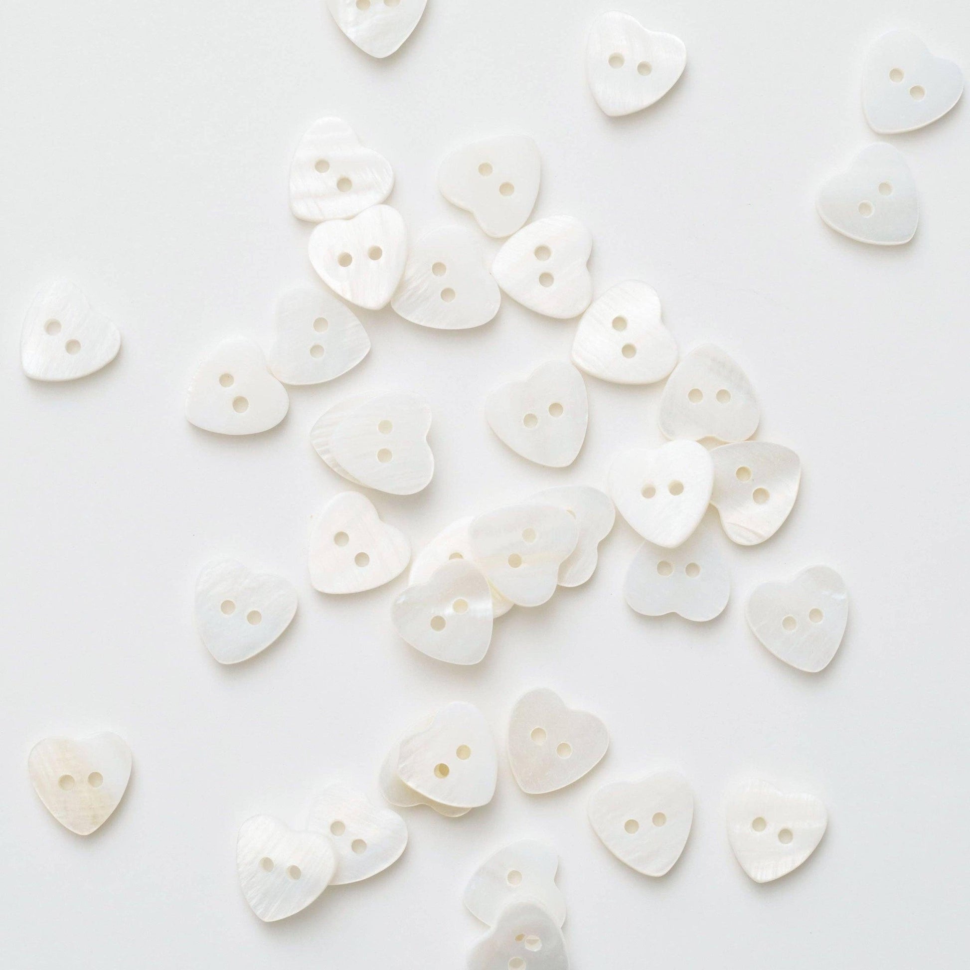 Matchy Matchy Sewing Club-Heart Shaped Shell Buttons-button-gather here online