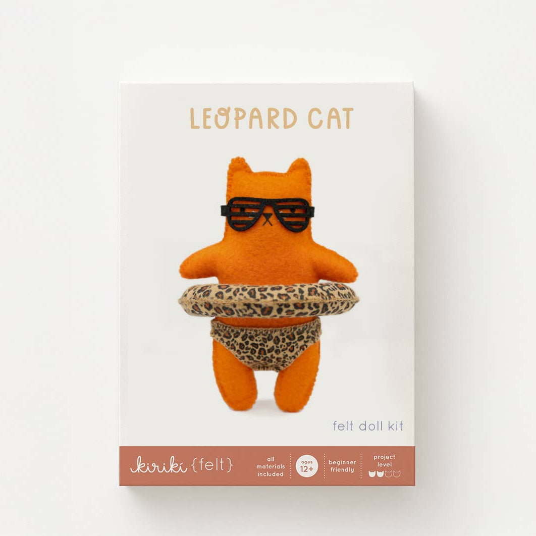 Kiriki Press-Leopard Cat Felt Doll Kit-embroidery kit-gather here online