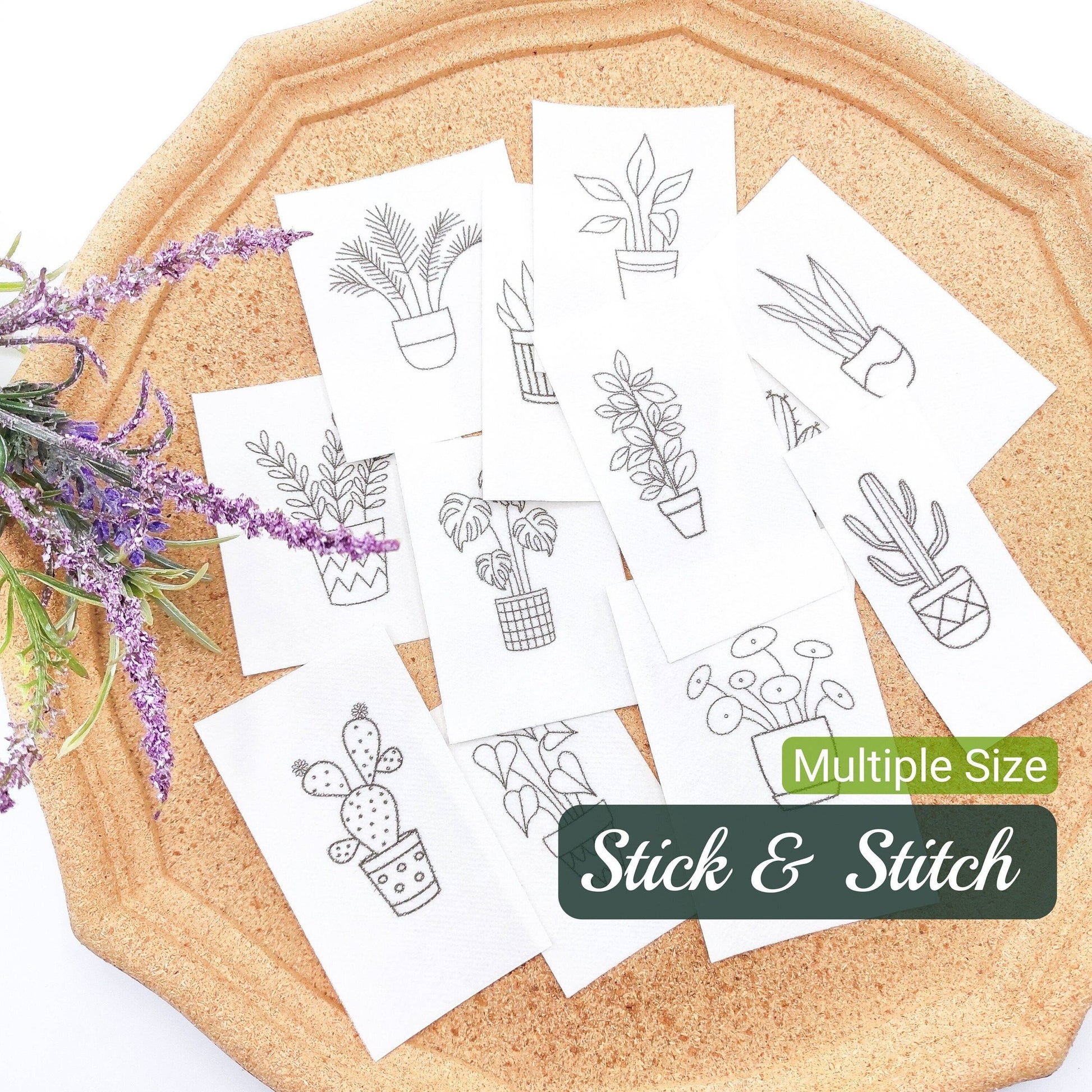 house plant embroidery pattern House Plant Stick & Stitch Embroidery Patterns Large