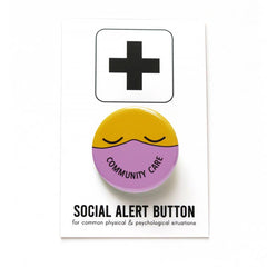 Word For Word-Community Care Covid Violet Pinback Button-accessory-gather here online