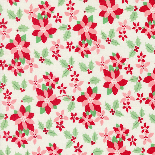 Moda-Poinsettia Snow-fabric-gather here online