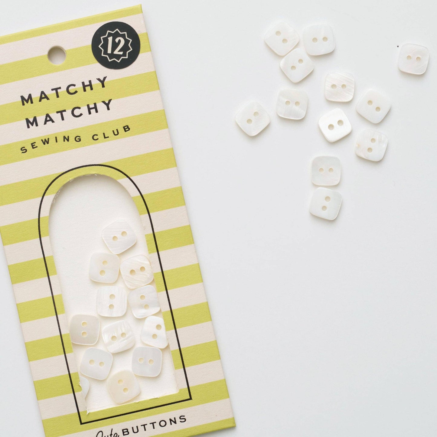 Matchy Matchy Sewing Club-Square Shaped Shell Buttons-button-gather here online