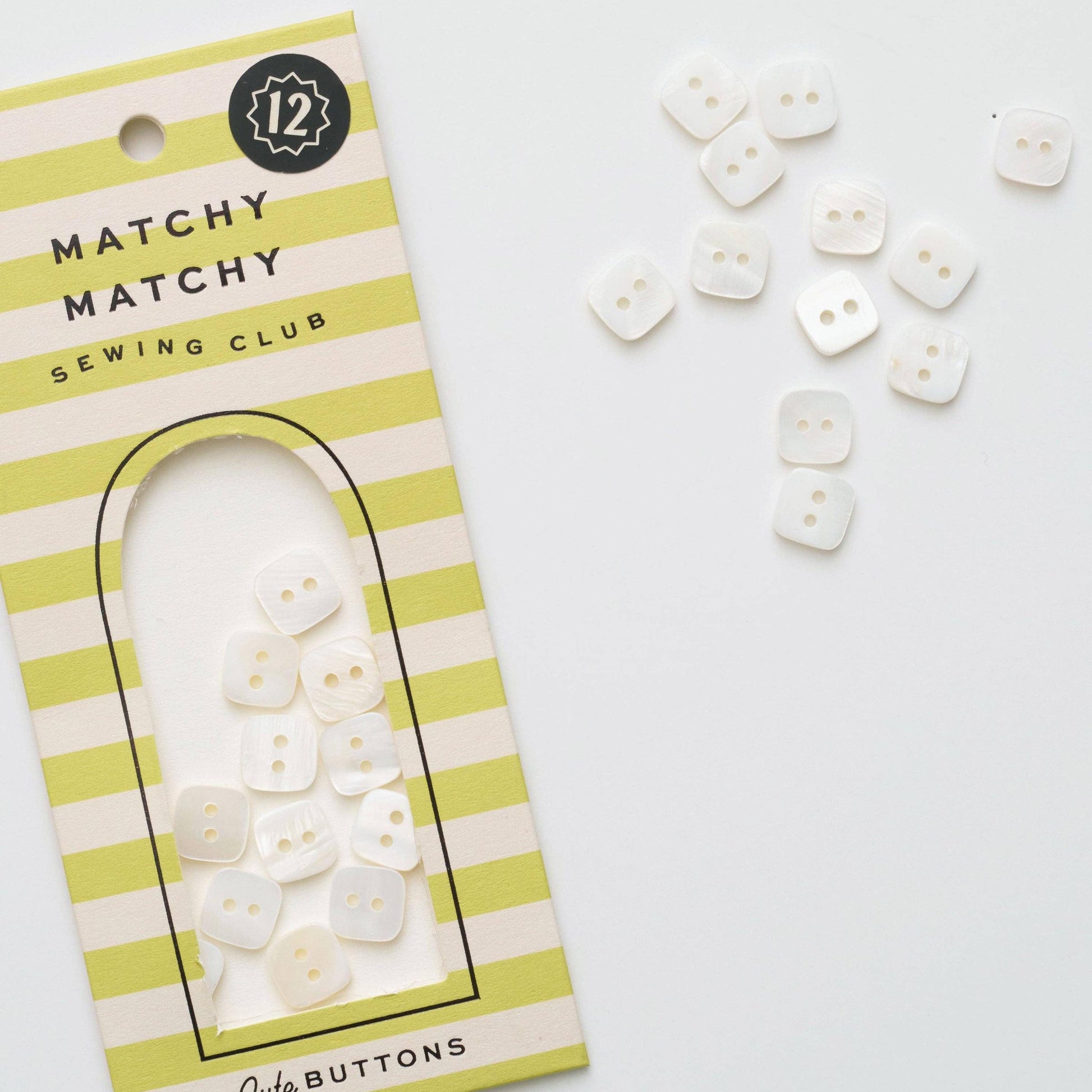 Matchy Matchy Sewing Club-Square Shaped Shell Buttons-button-gather here online