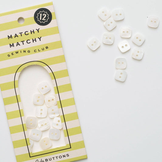Matchy Matchy Sewing Club-Square Shaped Shell Buttons-button-gather here online