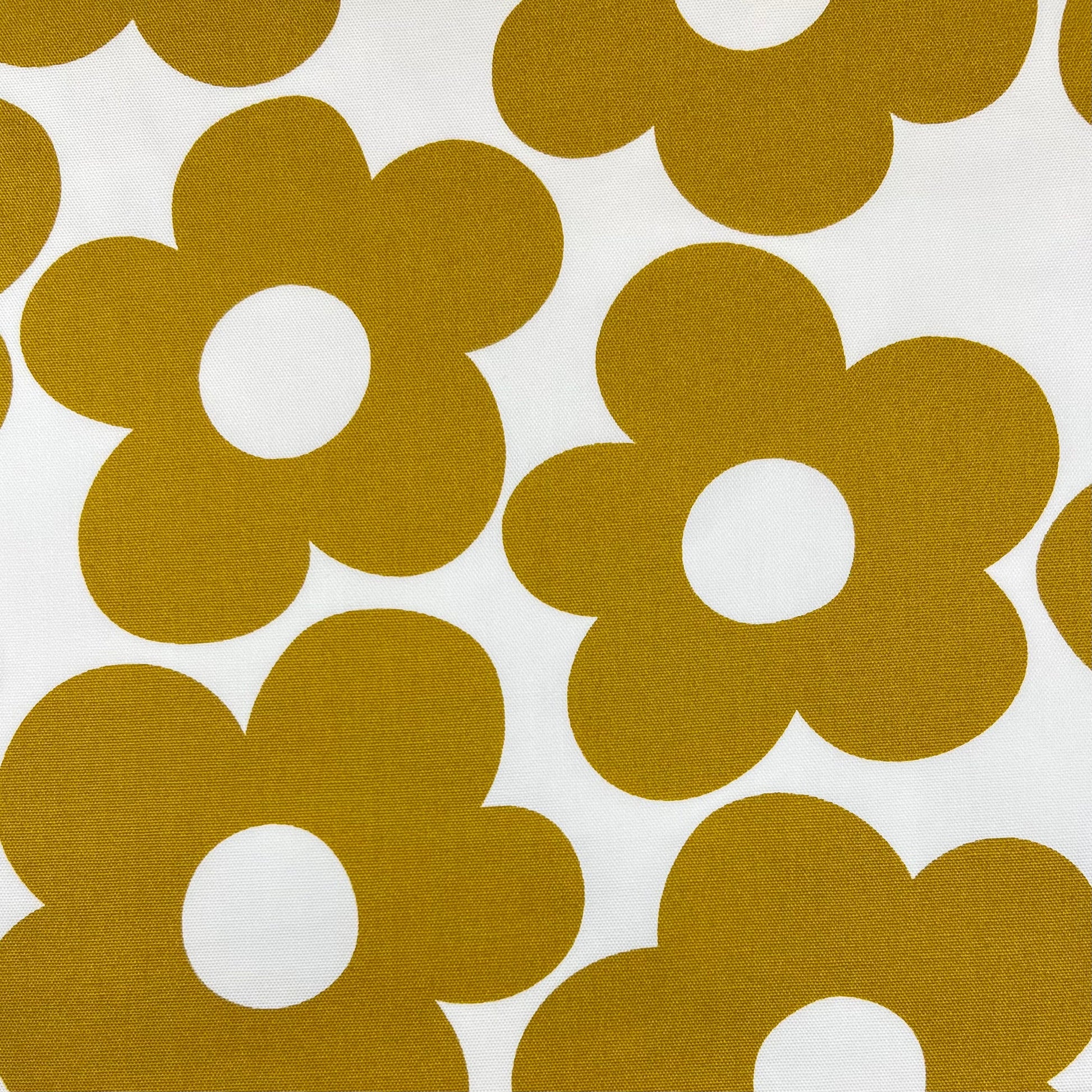 Westex-Large Mustard Blooms on Cotton Oxford-fabric-gather here online