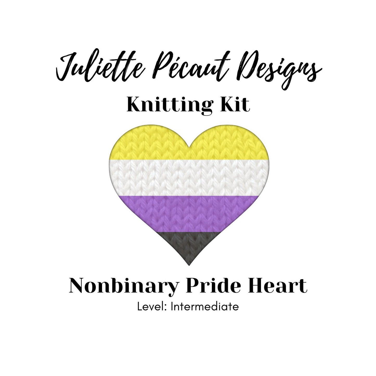 Juliette Pécaut Designs-Knitting Kit: Pride Hearts-knitting / crochet kit-Nonbinary-gather here online