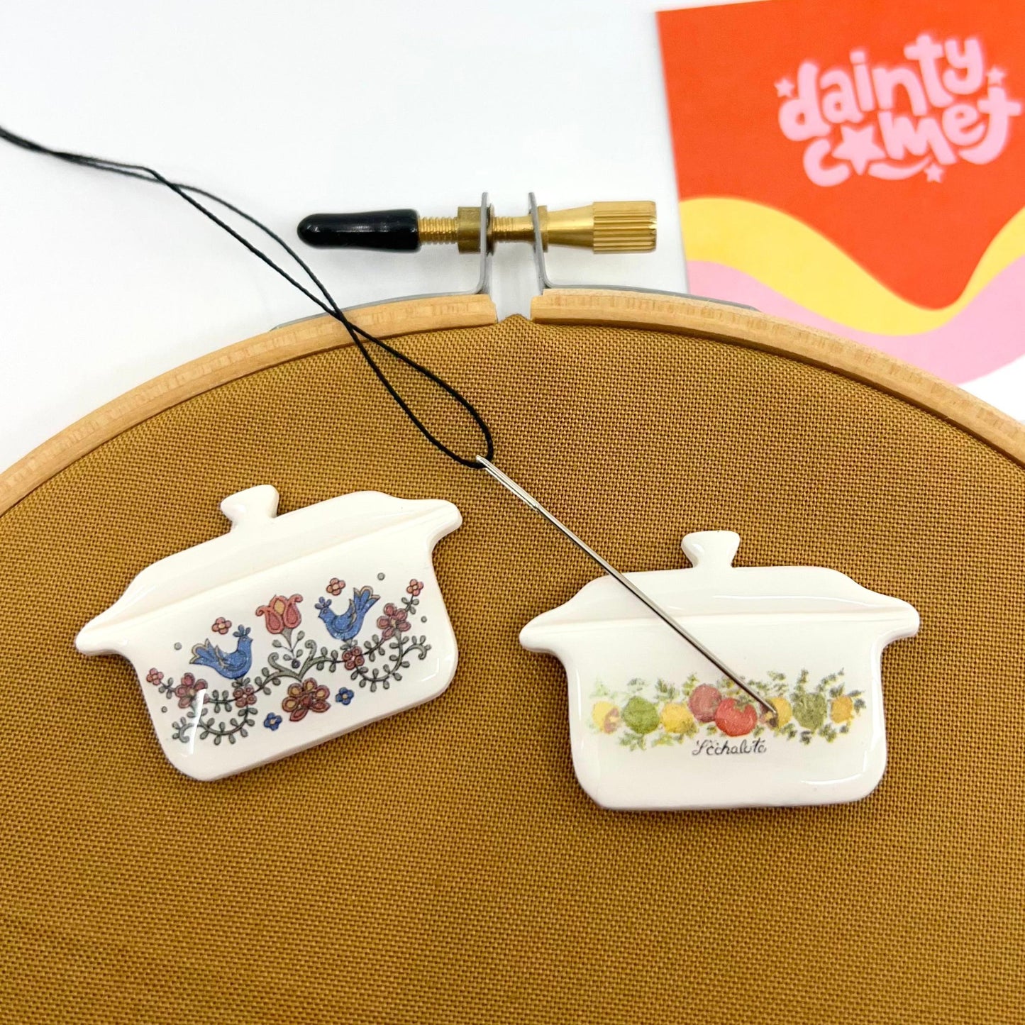 Dainty Comet-Retro Cookware Needle Minder-embroidery notion-gather here online
