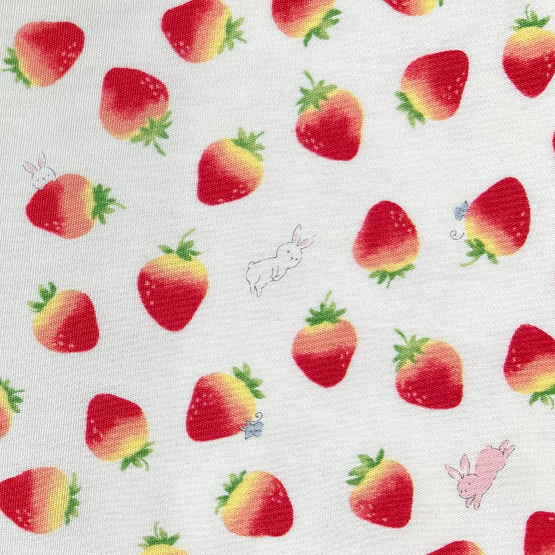 Cosmo-Strawberries And Bunnies on Cotton-fabric-gather here online