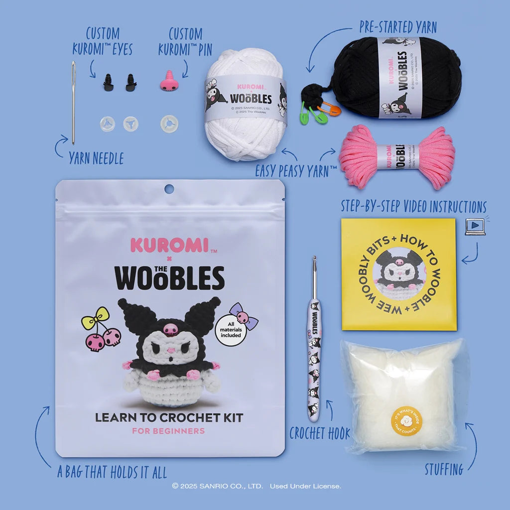 The Woobles-Kuromi™ Crochet Kit-knitting / crochet kit-gather here online