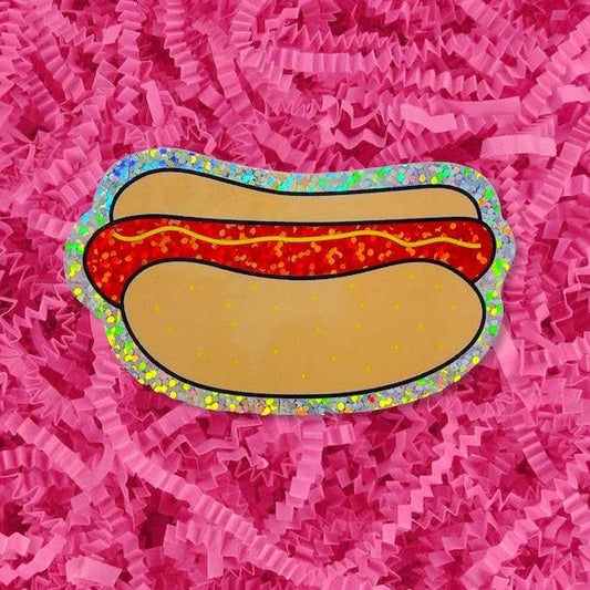 Jenny Lemons-Glitter Hot Dog Sticker-accessory-gather here online