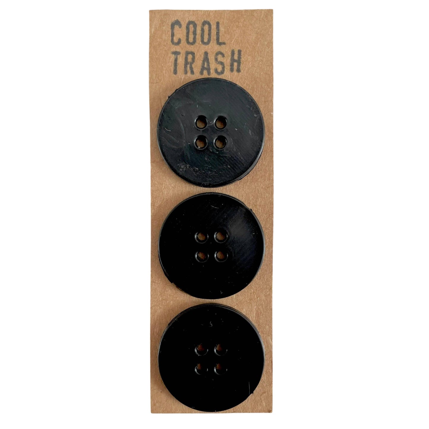 Cool Trash-25mm Recycled Plastic Button Set - Black-button-gather here online