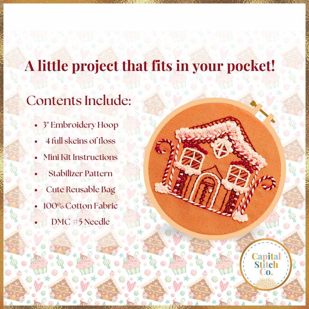 Capital Stitch Co.-Gingerbread House Mini Embroidery Kit-embroidery kit-gather here online