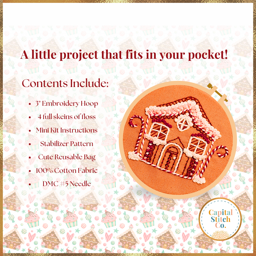 Gingerbread House Mini Embroidery Kit