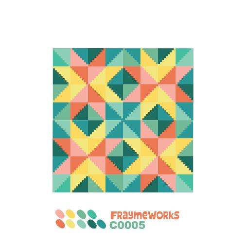 Fraymeworks-Star Quilt Block 4x4" Needlepoint Canvas-xstitch pattern-gather here online