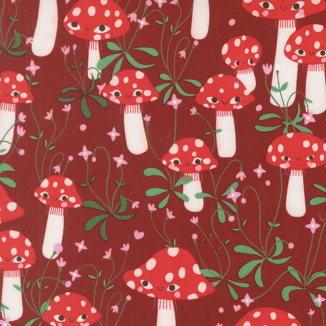 Moda-Mushrooms Rose-fabric-gather here online