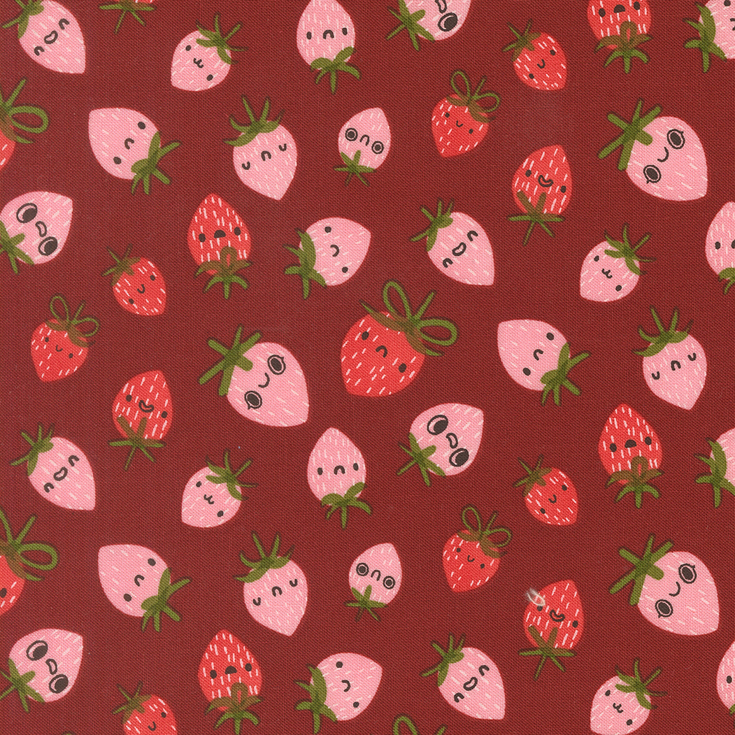 Moda-Strawberries Rose-fabric-gather here online