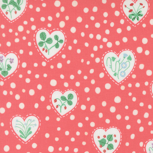 Moda-Flower Heart Coral-fabric-gather here online
