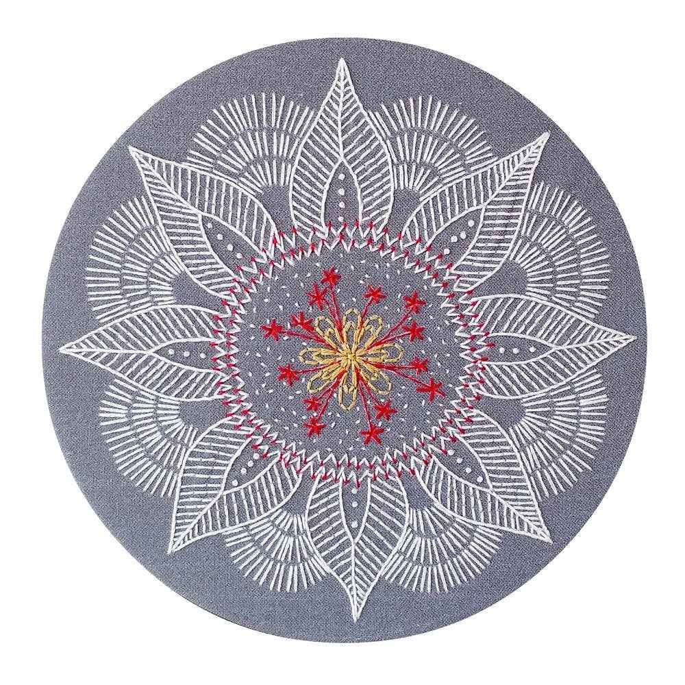 CozyBlue-Autumn Mandala Pre-Printed Fabric Embroidery Pattern-embroidery pattern-gather here online
