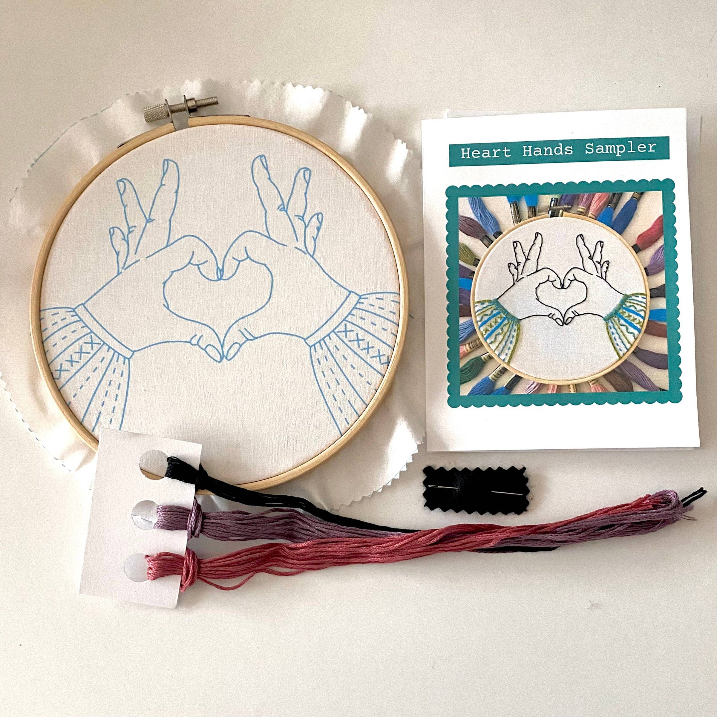 Heart Hands Embroidery Kit gather here online
