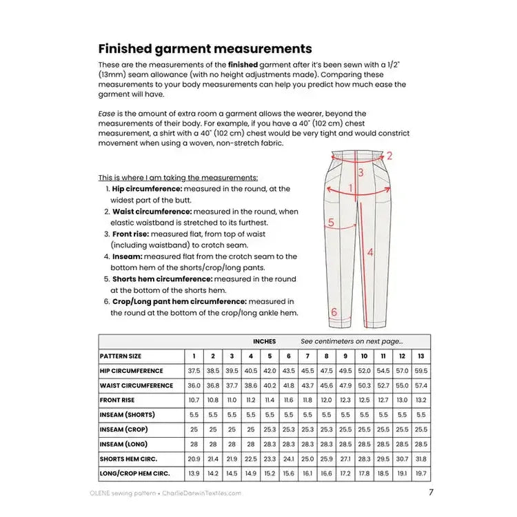 Charlie Darwin Textiles-Olene Pants Pattern-sewing pattern-gather here online