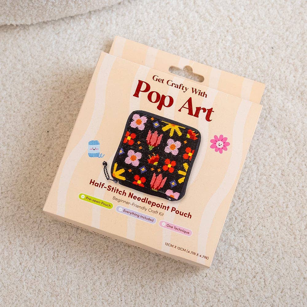 Craft Club-Pop Art Petals - Needlepoint Pouch Kit-craft kit-gather here online