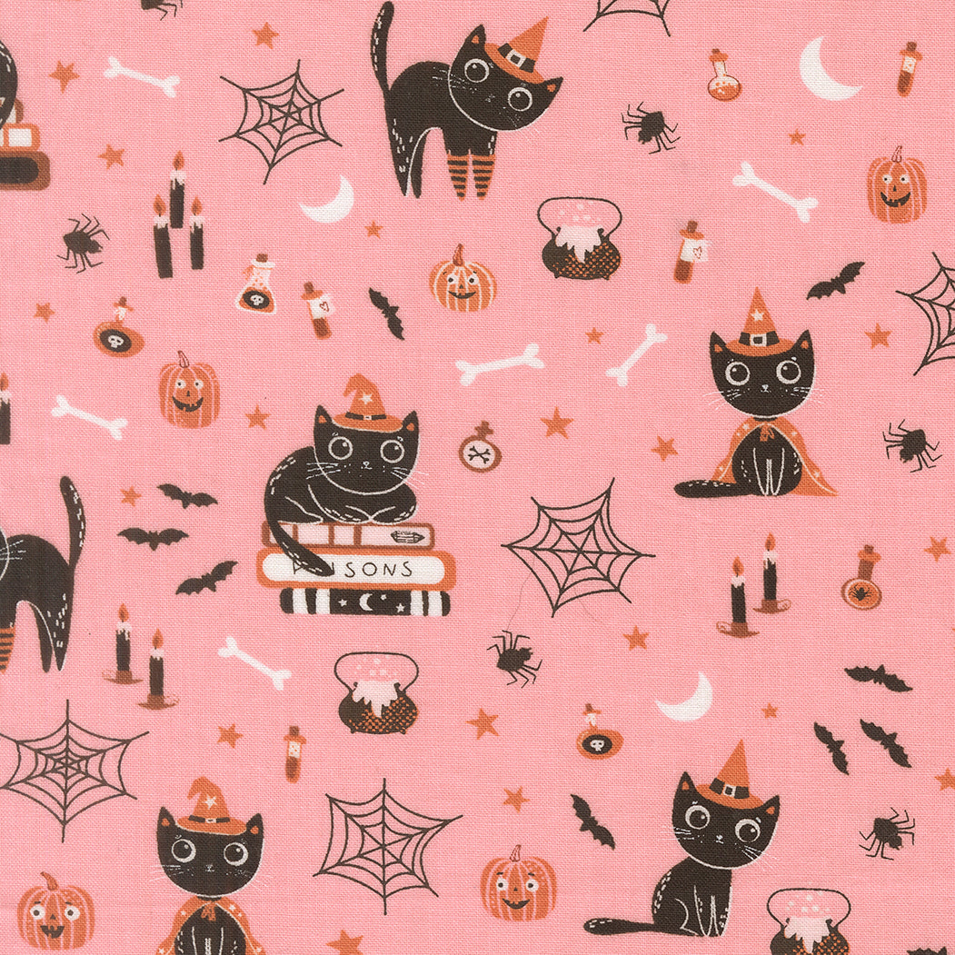 Moda-Witchy Cats Candy-fabric-gather here online