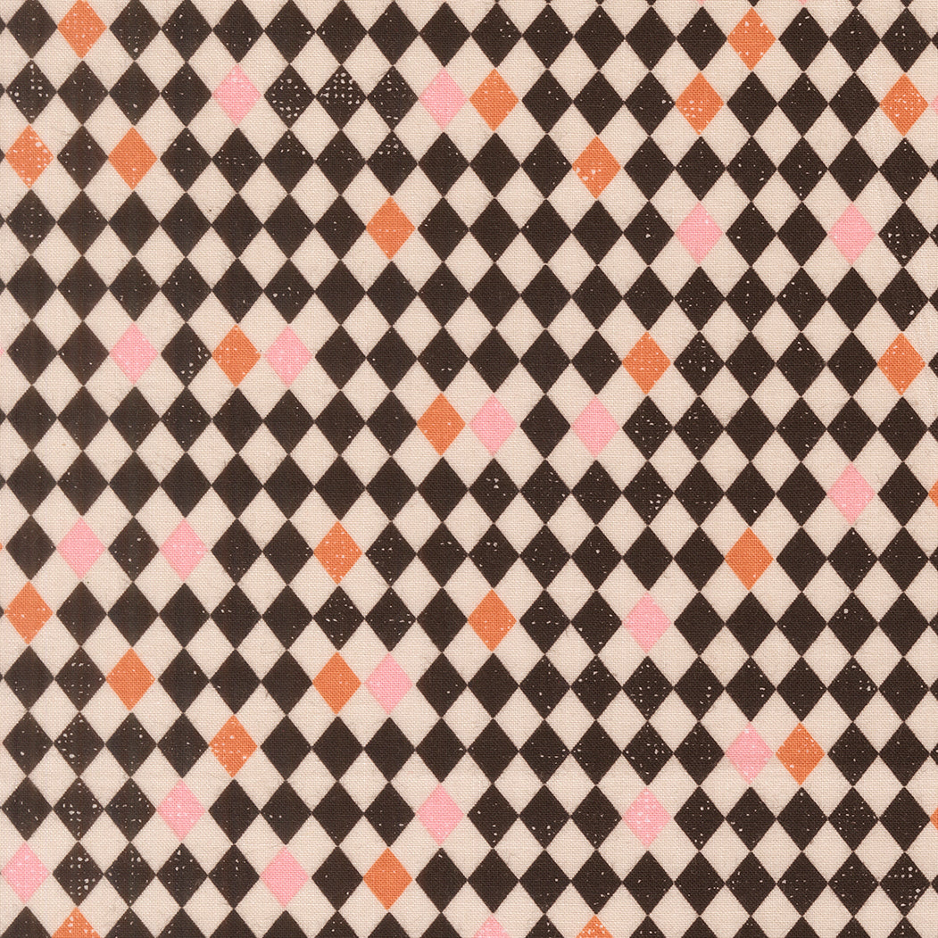 Moda-Harlequin Diamonds Black Cat-fabric-gather here online