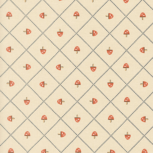 Moda-Mushroom and Grid Pearl-fabric-gather here online