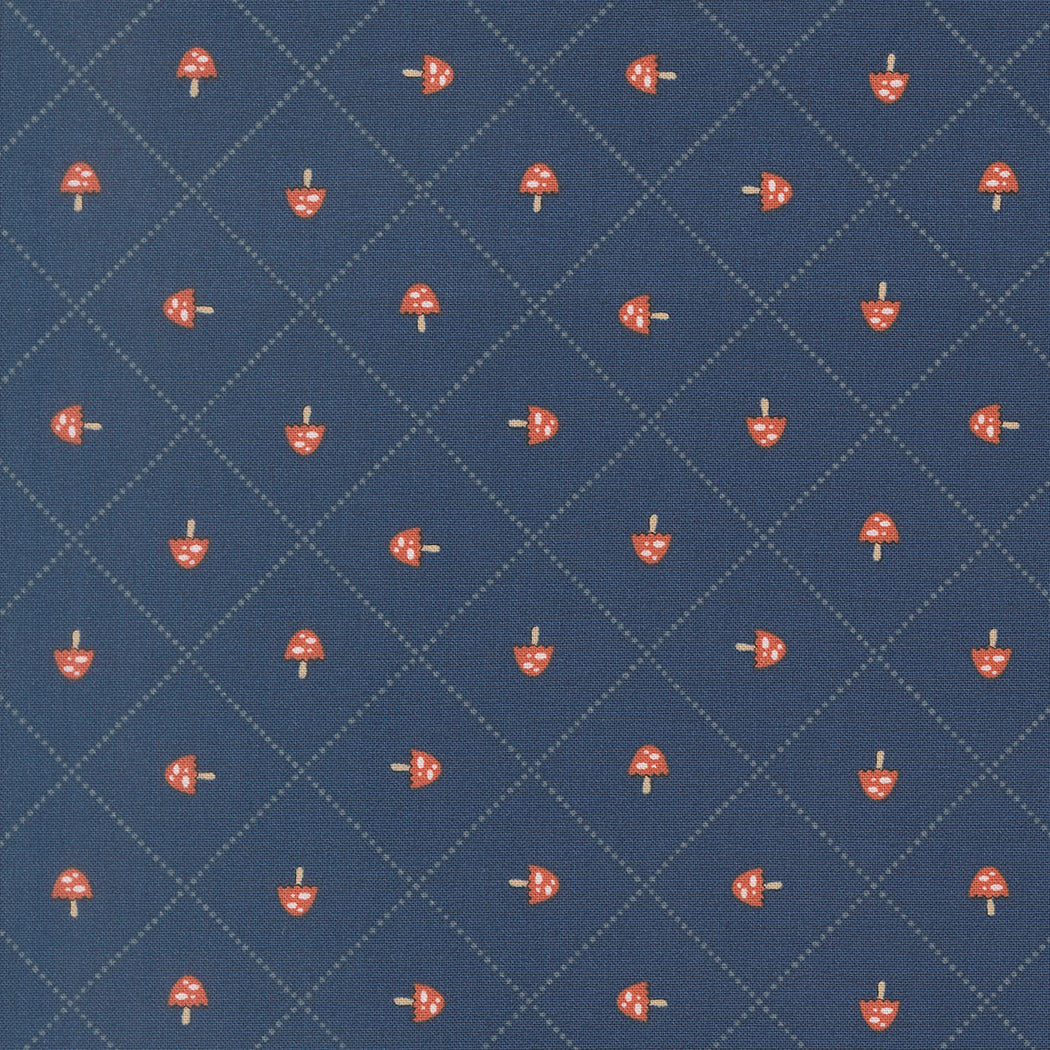 Moda-Mushroom and Grid Twilight-fabric-gather here online