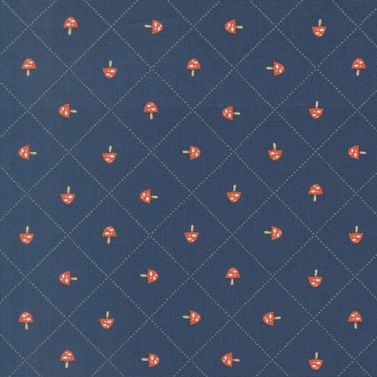 Moda-Mushroom and Grid Twilight-fabric-gather here online